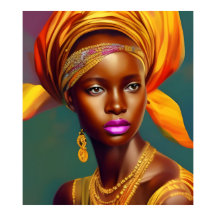femme princesse africaine 5 bijoux en or