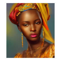 Femme princesse africaine 6 bijoux en or
