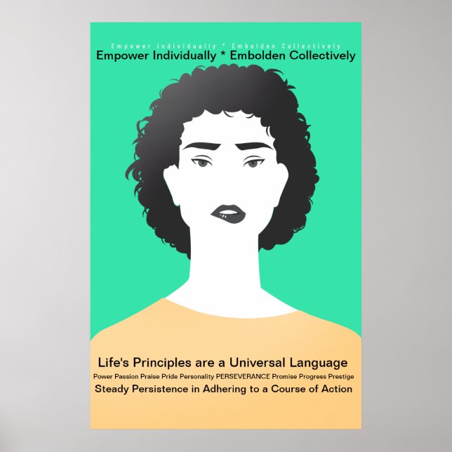 Affiche Femme, - Principes de la vie - Persévérance (Devant)