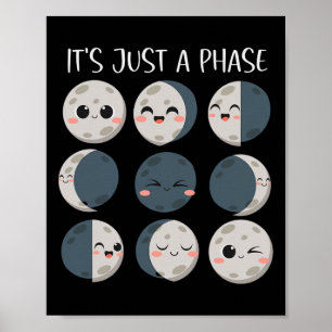 Affiche Femme Professeur de sciences Phases lunaires Scien