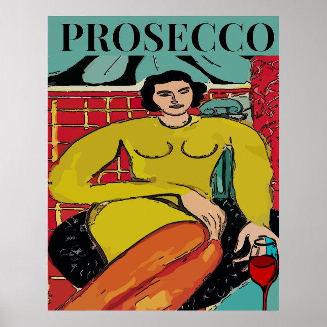 Affiche Femme Prosecco, Vin (Devant)