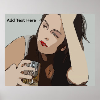 Affiche Femme qui boit Whisky