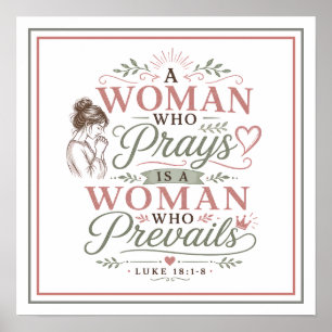 Affiche Femme qui prie prévaut Citation chrétienne spiritu