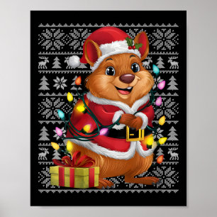 Affiche Femme Quokka Xmas Sweer Style Vilain Père Noël Quo