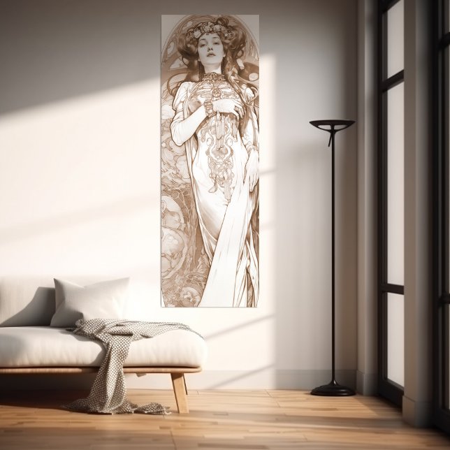 Affiche Femme Red Crayon Study Alphonse Mucha Art Nouveau (Créateur téléchargé)