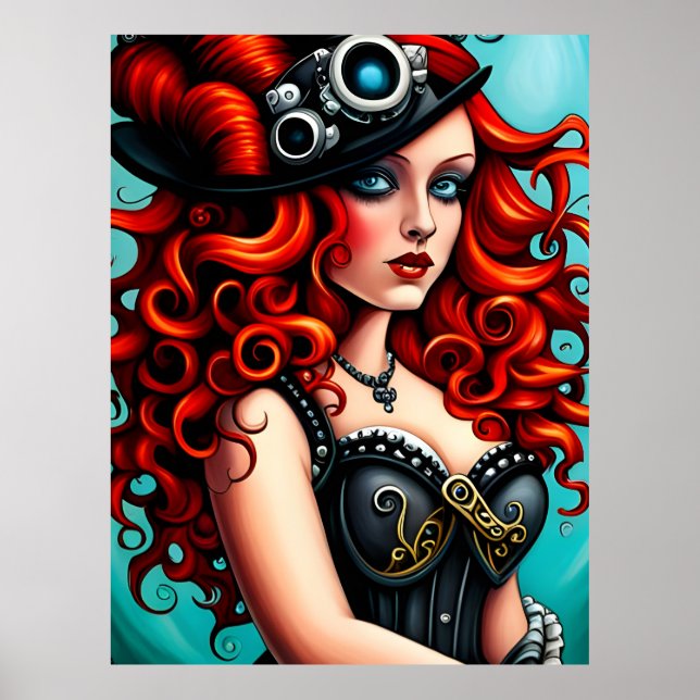 Affiche Femme Red Haired Streampunk (Devant)