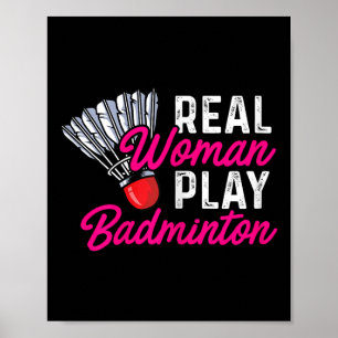 Affiche Femme Réelle Joue Badminton Badminton Joueuse Nave