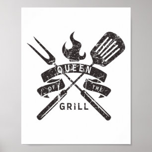 Affiche Femme Reine Du Grill - Citation Du Maître Du Grill