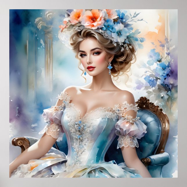 Affiche Femme rétro glamour (Devant)