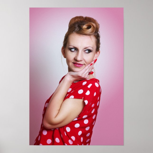 Affiche femme rétro vintage (Devant)