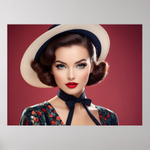 Affiche femme rétro vintage