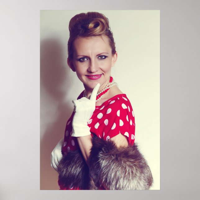 Affiche femme rétro vintage (Devant)