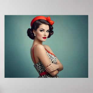 Affiche femme rétro vintage