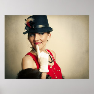 Affiche femme rétro vintage