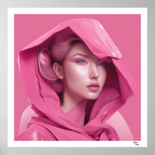 Affiche Femme rose