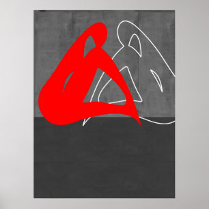 Affiche Femme rouge