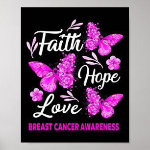Affiche Femme Sensibilisation au cancer du sein Faith Hope