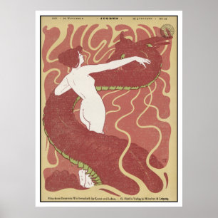 Affiche Femme & Serpent - Art Nouveau - Art Jugend