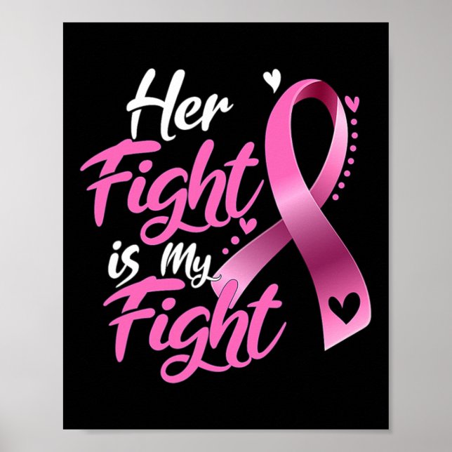 Affiche Femme Son combat est mon combat cancer du sein de  (Devant)