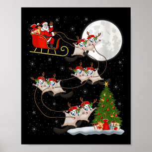Affiche Femme Sugar Glider Père Noël Traîneau Volant Drôle