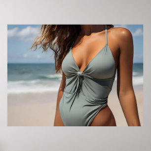 Affiche Femme sur la plage
