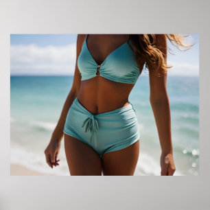 Affiche Femme sur la plage