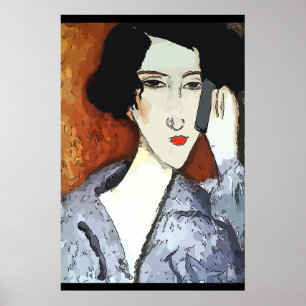 Affiche Femme sur téléphone portable Abstrait 4