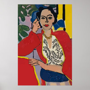 Affiche Femme sur téléphone portable Abstrait, style Matis