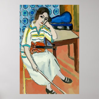 Affiche Femme sur téléphone portable Abstrait, style Matis