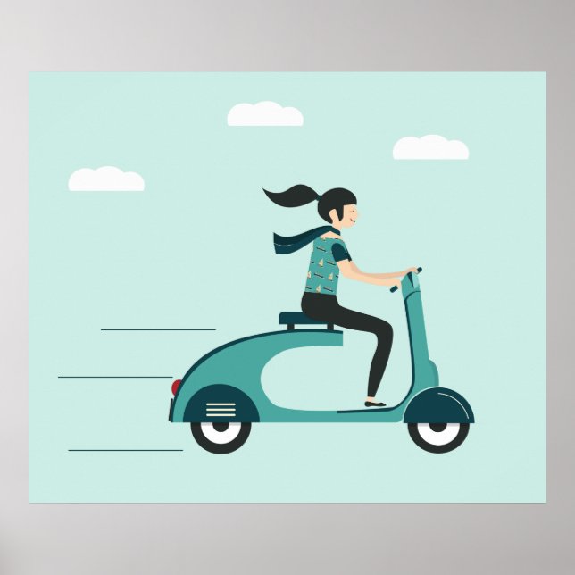 Affiche Femme Sur Un Scooter (Devant)