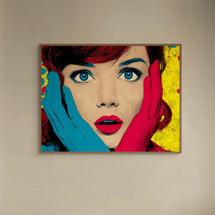 Affiche Femme surprise en Pop Art