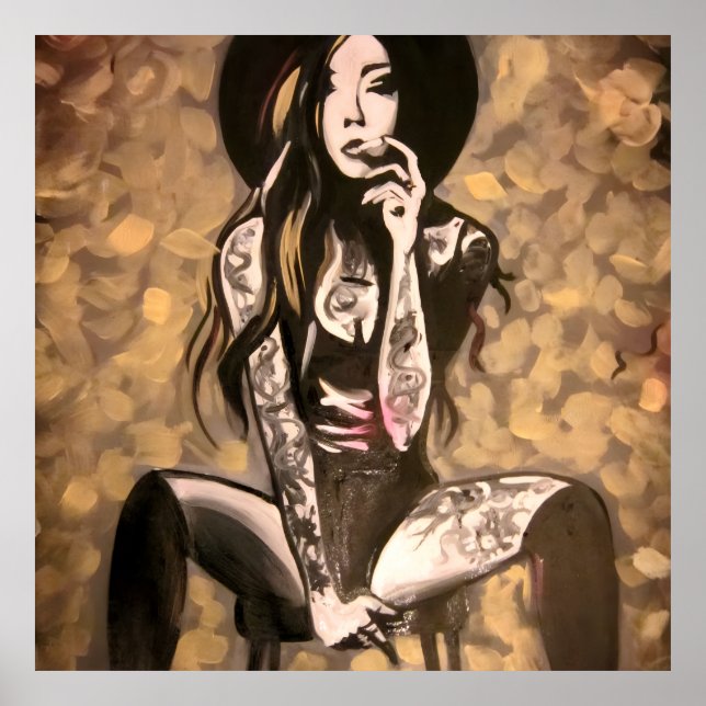 Affiche Femme Tatouée en Or  (Devant)