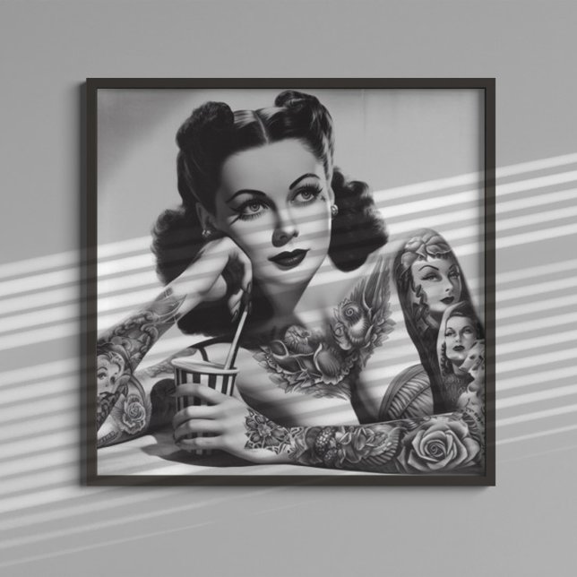Affiche Femme tatouée vintage (Créateur téléchargé)