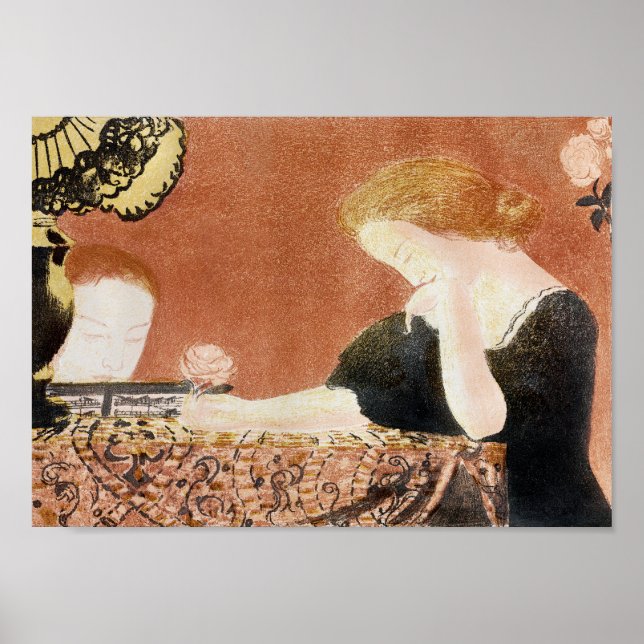Affiche Femme tenant un Rose, Maurice Denis (Devant)
