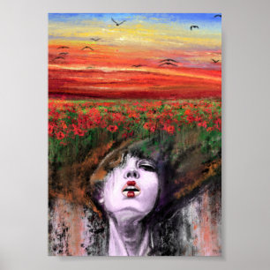 Affiche Femme Terre - Nature - Peinture d'art originale