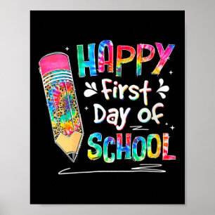Affiche Femme Tie Dye Crayon Premier Jour De Classe Tee