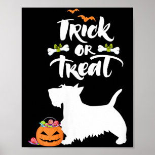 Affiche Femme Trick Or Treat Scottie Terrier Écossais Chie