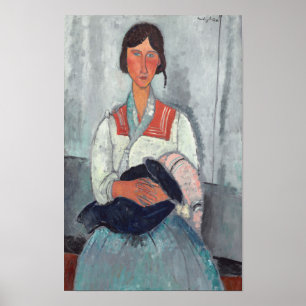 Affiche Femme tzigane avec bébé par Amedeo Modigliani