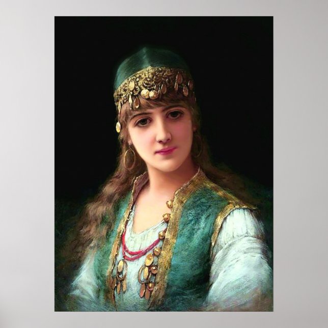 Affiche Femme tzigane victorieuse élégante boho bellydance (Devant)