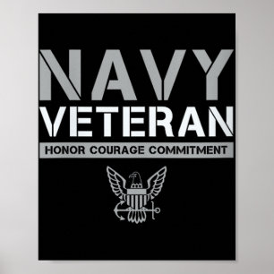 Affiche Femme US Navy - Vétéran Honorer Engagement Courage