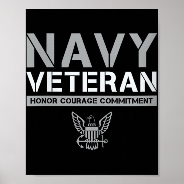 Affiche Femme US Navy - Vétéran Honorer Engagement Courage (Devant)