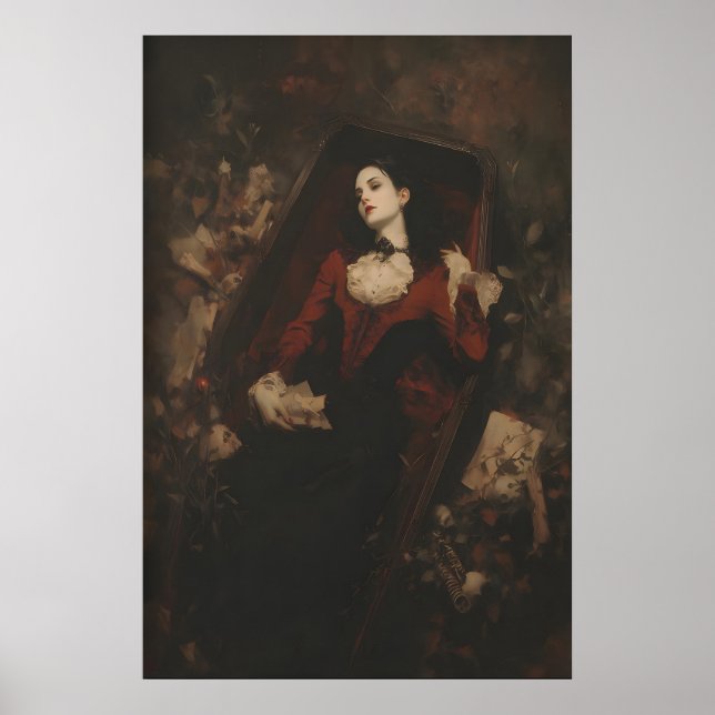 Affiche Femme Vampire Victorienne dans l'Art de Coffre Imp (Devant)