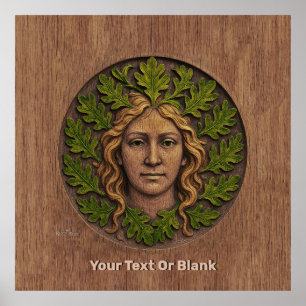 Affiche Femme verte - Bois