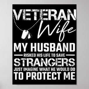 Affiche Femme Vétérinaire Femme Mari de l'Armée Soldat dit