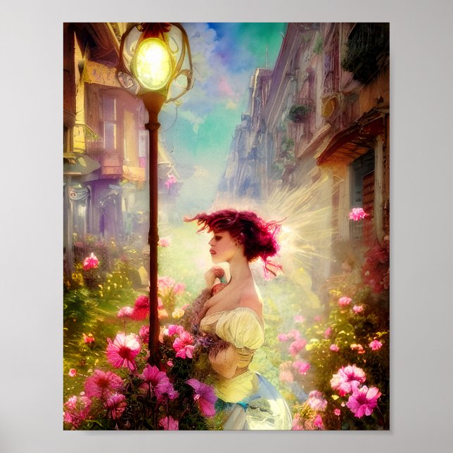 Affiche Femme victorienne dans un village (Devant)