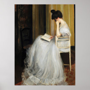 Affiche Femme victorienne Lecture Art antique Imprimer