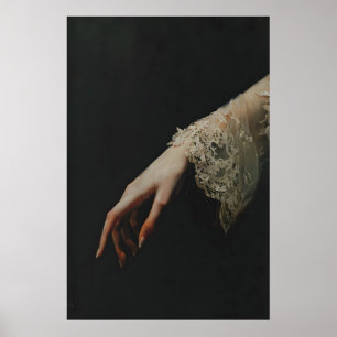 Affiche Femme Victorienne Main Broderie Art Imprimable Som