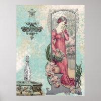 * Femme victorienne Vintage Fleurs Art Nouveau AR2