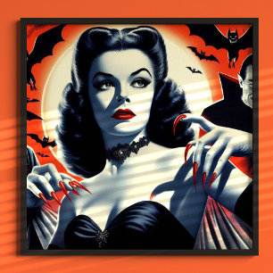 Affiche Femme vintage Goth Vampire