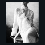 Affiche Femme vintage noire et blanche avec perles<br><div class="desc">Cette belle Black and White Woman Vintage avec Poster de perles est un art vraiment féminin. Idéal dans un salon.</div>